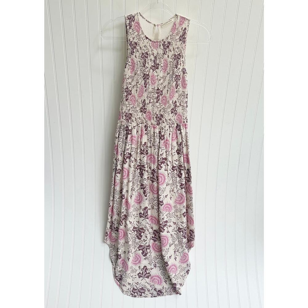 Ulla Johnson Gili Midi Dress Multicolor Boho Floral Pink Sleeveless Cotton 4